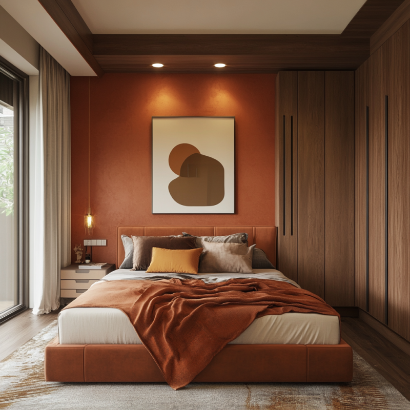 ayush4414_view_of_bed_room_interior_eclectic_style_teracotta_wa_a9793b5b-9a4d-4c95-a894-dac134a8a2f6